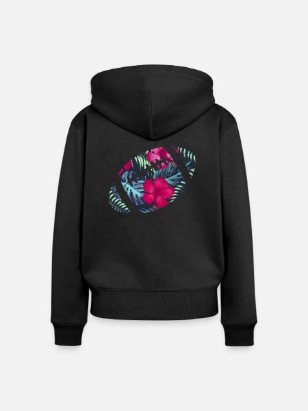tropisches Rugby - Frauen Premium Bio Zip Hoodie - Schwarz