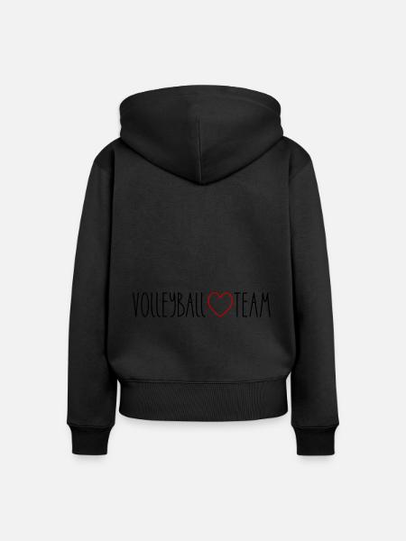 Volleyball Team Herz - Frauen Premium Bio Zip Hoodie - Schwarz