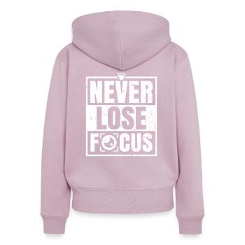 Never Lose Focus Photographer Photographer Photography - Women's Premium Organic Zip Hoodie - dusky pink - Back - Julia (174cm)