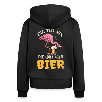 Die tut nix die will nur Bier Saufen Party Mädels - Frauen Premium Bio Zip Hoodie - Schwarz - Hinten - Julia (174cm)