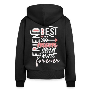 Maman meilleur ami maman meilleurs amis maman - Sweat à capuche zippé Premium bio Femme - noir - Dos - Julia (174cm)