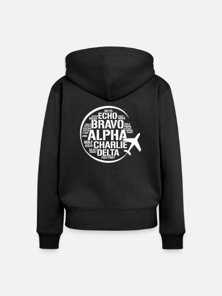 Flugzeug fliegen Pilot - Frauen Premium Bio Zip Hoodie - Schwarz