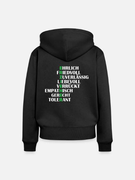 Erzieher - Frauen Premium Bio Zip Hoodie - Schwarz