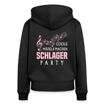 Schlagerparty Schlager Schlagermusik - Frauen Premium Bio Zip Hoodie - Schwarz - Hinten - Julia (174cm)