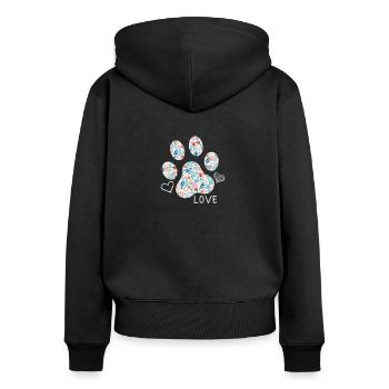 Animal love, dog - Women's Premium Organic Zip Hoodie - black - Back - Julia (174cm)