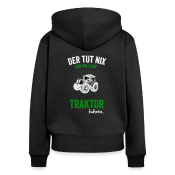 Traktor Shirt Traktor Landwirt Bauer Geschenk - Frauen Premium Bio Zip Hoodie - Schwarz - Hinten - Julia (174cm)