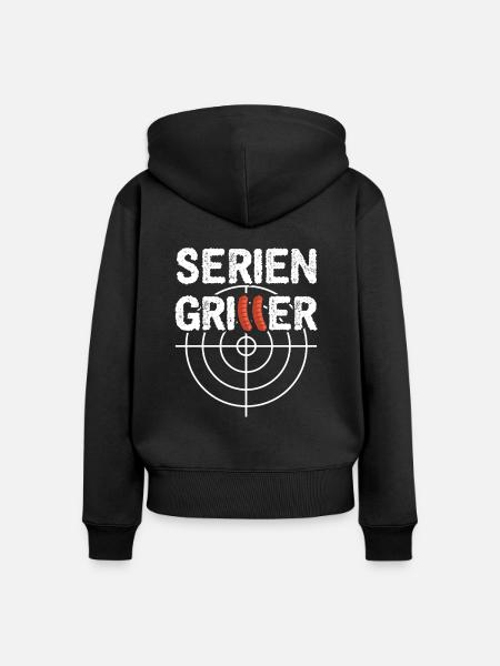 Grillen Seriengriller - Frauen Premium Bio Zip Hoodie - Schwarz