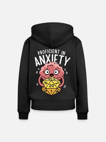 Geübt in Angst - Frauen Premium Bio Zip Hoodie - Schwarz