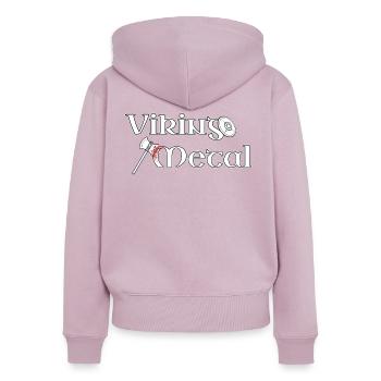 Viking Metal - Frauen Premium Bio Zip Hoodie - Altrosa - Hinten - Julia (174cm)
