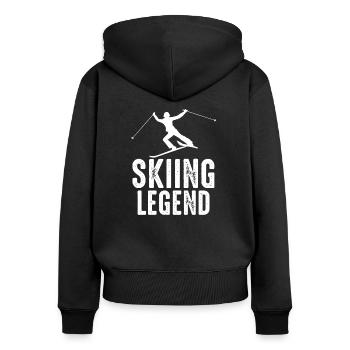 To ski - Women's Premium Organic Zip Hoodie - black - Back - Julia (174cm)