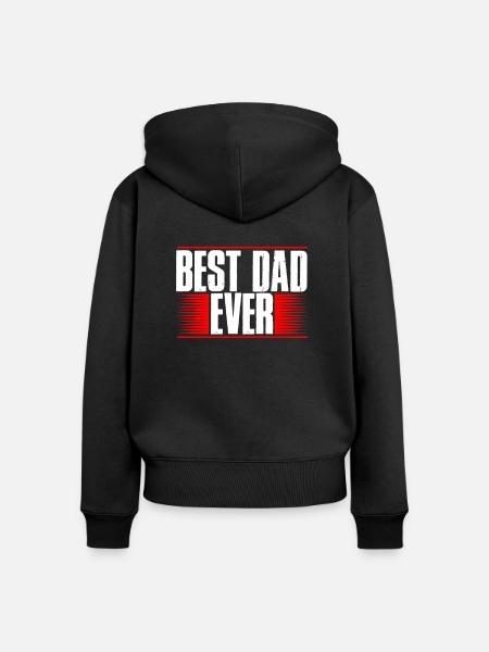 Best Dad ever - Frauen Premium Bio Zip Hoodie - Schwarz