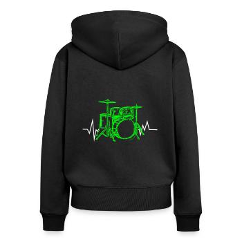 Drummer - Women's Premium Organic Zip Hoodie - black - Back - Julia (174cm)