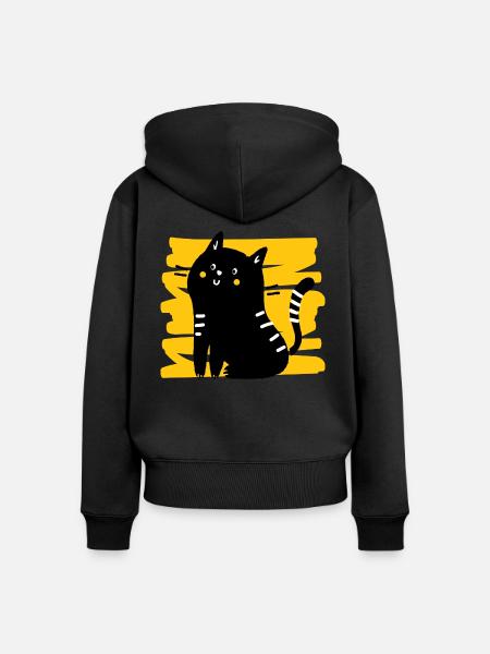 Kitty - Frauen Premium Bio Zip Hoodie - Schwarz
