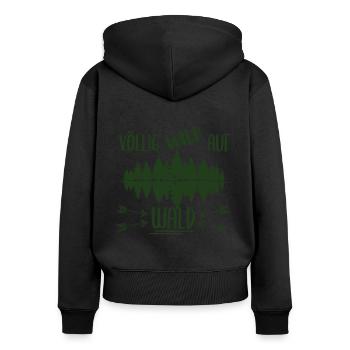 Wald Natur Waldmensch - Frauen Premium Bio Zip Hoodie - Schwarz - Hinten - Julia (174cm)