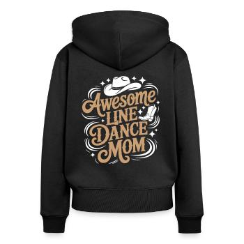 Maman de danse en ligne. Merveilleuse maman de danse en ligne - Sweat à capuche zippé Premium bio Femme - noir - Dos - Julia (174cm)