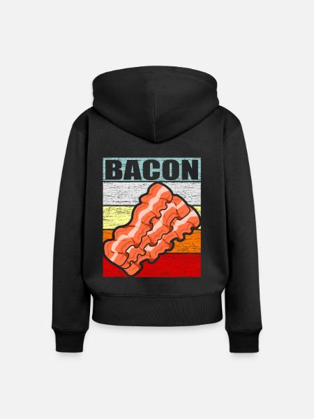 Bacon - Frauen Premium Bio Zip Hoodie - Schwarz
