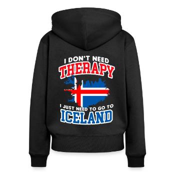 Islande - Sweat à capuche zippé Premium bio Femme - noir - Dos - Julia (174cm)