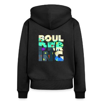 Bouldering Climbing Hobby Men T-Shirt - Women's Premium Organic Zip Hoodie - black - Back - Julia (174cm)