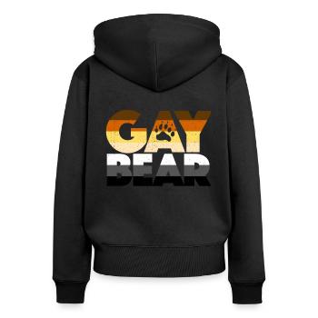 Gay Bear gay ours de la communauté LGBTQ cadeau - Sweat à capuche zippé Premium bio Femme - noir - Dos - Julia (174cm)