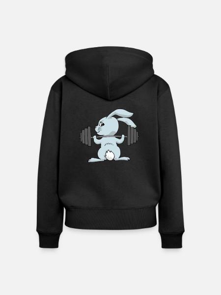 Hase Training - Frauen Premium Bio Zip Hoodie - Schwarz