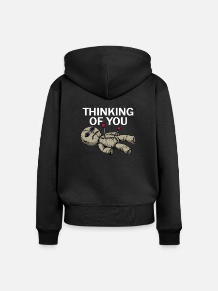 Voodoo Puppe - Frauen Premium Bio Zip Hoodie - Schwarz