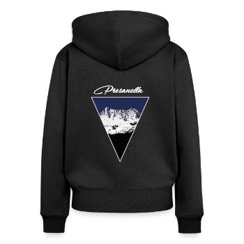 Adamello Presanella Vermiglio Dolomites Mountain Cool - Sweat à capuche zippé Premium bio Femme - noir - Dos - Julia (174cm)