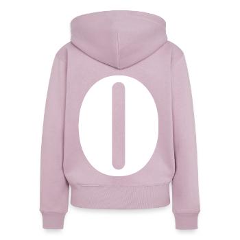 O - Women's Premium Organic Zip Hoodie - dusky pink - Back - Julia (174cm)