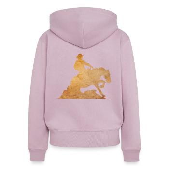 Arrêt de glisse Western Riding Gift - Sweat à capuche zippé Premium bio Femme - rose poudré - Dos - Julia (174cm)