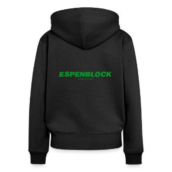 Sankt Gallen Espenblock - Frauen Premium Bio Zip Hoodie - Schwarz - Hinten - Julia (174cm)