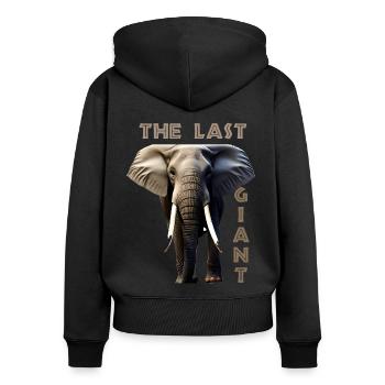 Elefant letzter Riese - Frauen Premium Bio Zip Hoodie - Schwarz - Hinten - Julia (174cm)