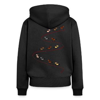 Islandpferde - Frauen Premium Bio Zip Hoodie - Schwarz - Hinten - Julia (174cm)