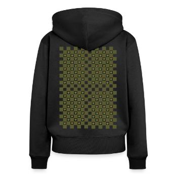 Conception de cœur - Sweat à capuche zippé Premium bio Femme - noir - Dos - Julia (174cm)