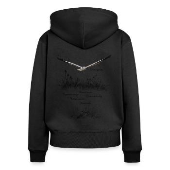 Montagu’s harrier - Women's Premium Organic Zip Hoodie - black - Back - Julia (174cm)