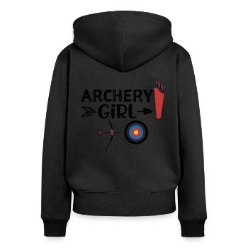 Archery Girl - archery - Women's Premium Organic Zip Hoodie - black - Back - Julia (174cm)