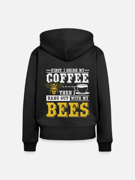 Imker kaffee - Frauen Premium Bio Zip Hoodie - Schwarz