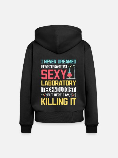 Sexy laboratory technologist - Frauen Premium Bio Zip Hoodie - Schwarz
