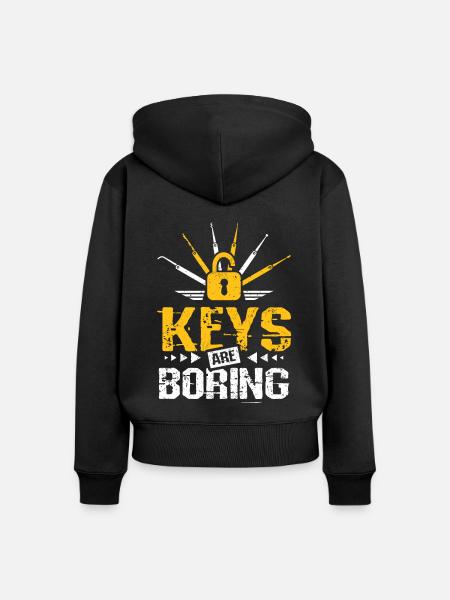 Keys are boring locksmith - Frauen Premium Bio Zip Hoodie - Schwarz