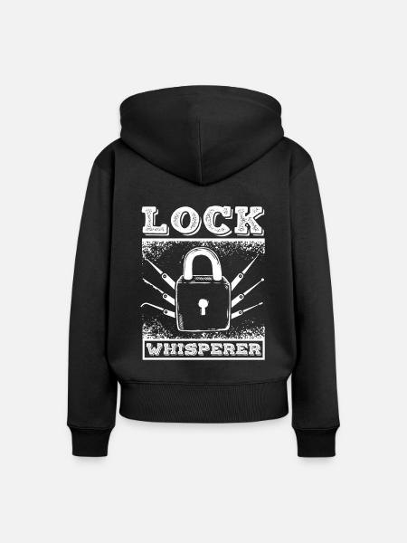Lock whisperer locksmith - Frauen Premium Bio Zip Hoodie - Schwarz