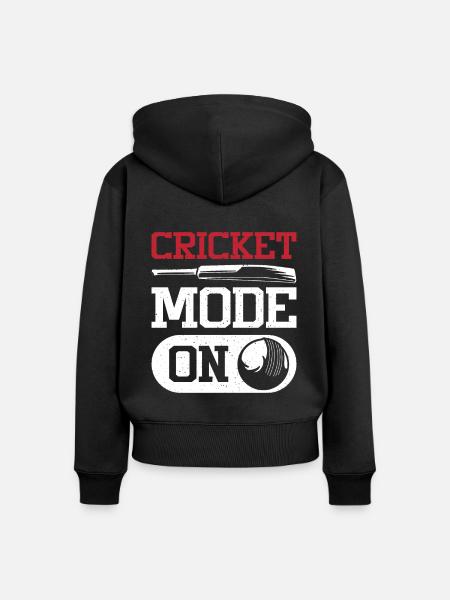 Cricket mode on - Frauen Premium Bio Zip Hoodie - Schwarz