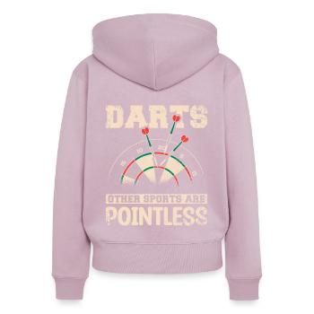 Darts other sports are pointless - Women's Premium Organic Zip Hoodie - dusky pink - Back - Julia (174cm)