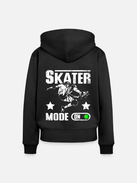 Skater mode on - Frauen Premium Bio Zip Hoodie - Schwarz
