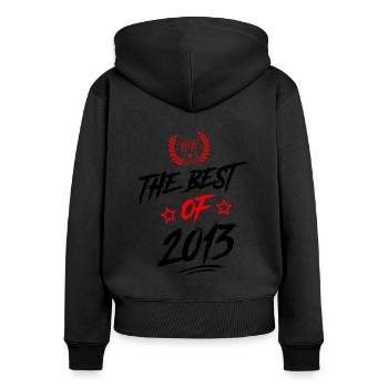 2013 best of - Sweat à capuche zippé Premium bio Femme - noir - Dos - Julia (174cm)