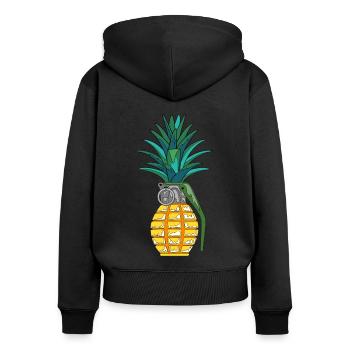 Pineapple Grenade - Women's Premium Organic Zip Hoodie - black - Back - Julia (174cm)