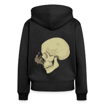 Schädel Bouldern - Frauen Premium Bio Zip Hoodie - Schwarz - Hinten - Julia (174cm)