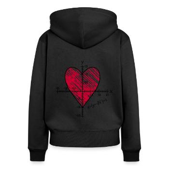 Fonction cardiaque - Sweat à capuche zippé Premium bio Femme - noir - Dos - Julia (174cm)