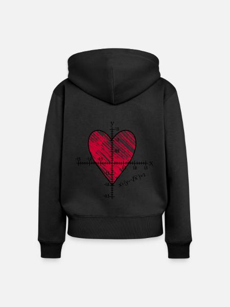 Funzione cardiaca - Felpa con cappuccio con zip ecologica premium da donna - nero