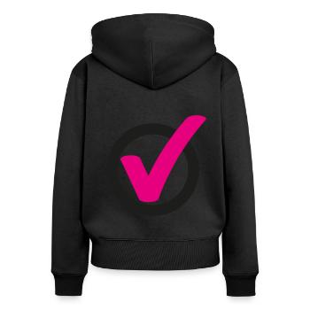 Tick Check mark sign - Women's Premium Organic Zip Hoodie - black - Back - Julia (174cm)