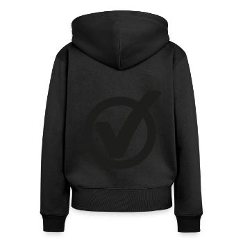 Tick Check mark sign - Women's Premium Organic Zip Hoodie - black - Back - Julia (174cm)