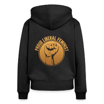 Sozialistischer Feminismus Feministische - Frauen Premium Bio Zip Hoodie - Schwarz - Hinten - Julia (174cm)