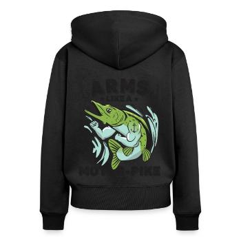 Moteur Pike Strong - Sweat à capuche zippé Premium bio Femme - noir - Dos - Julia (174cm)